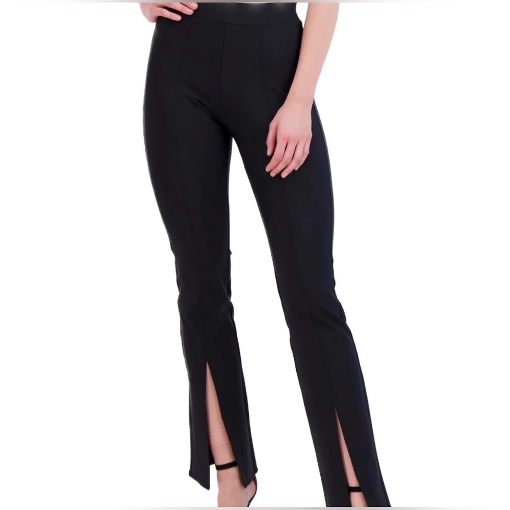 NWT Nordstrom Ookie&Lala Women's Black Scuba Slit Hem Pants size L